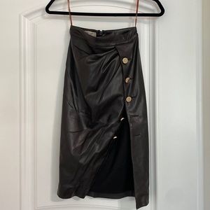 House of CB faux leather skirt size XS very good condition blackish/brown color